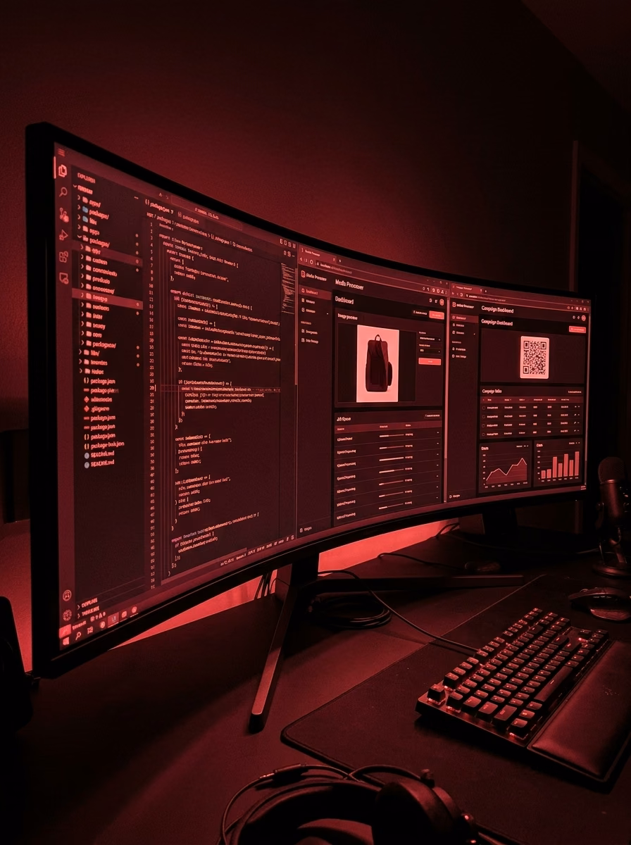 A developer viewing the source code and dashboards of a SaaS platform