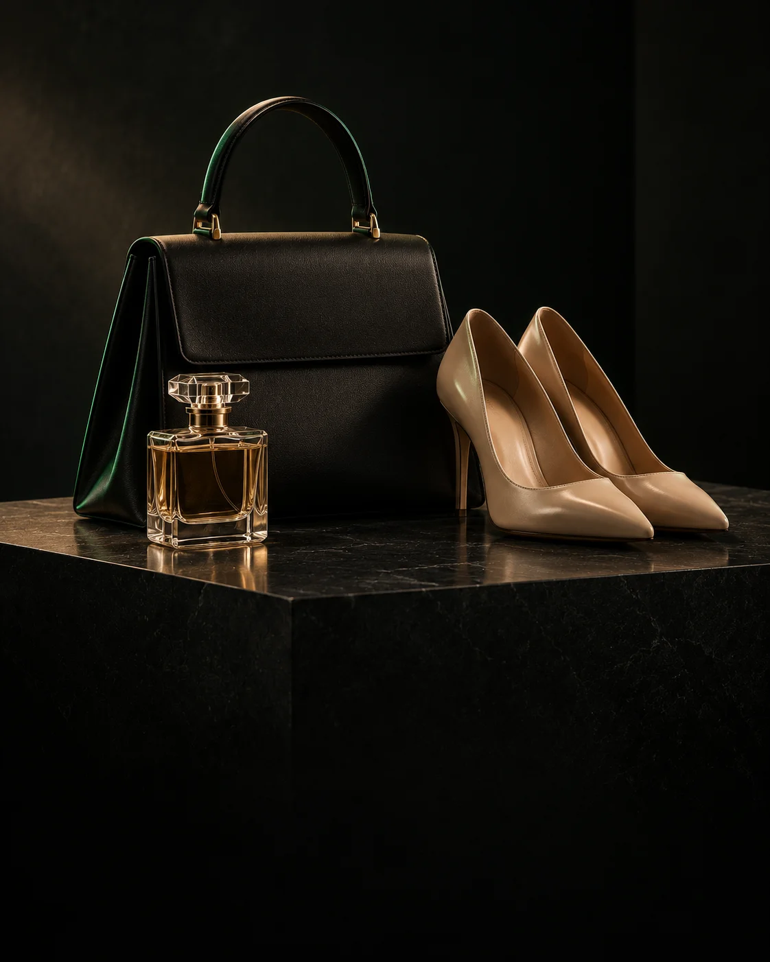 حقيبة وحذاء وعطر خارج نطاق القياس